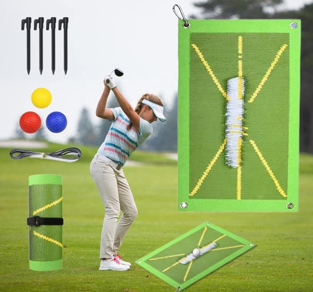 New Arrivals In Stock Golf Swing Mat Mini Golf Practice Hitting Portable Training Aid Equipment Swing Golf Training Impact Mat 