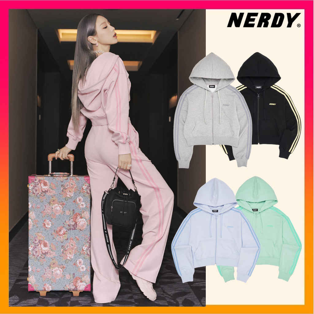 [NERDY X TAEYEON Collaboration] Women's Crop NY hoodie zip-up